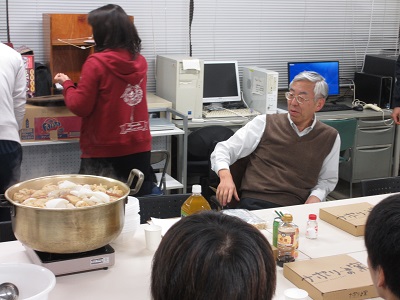 駅伝の後は恒例のおでん